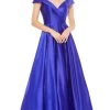 Mac Duggal 49239 - Satin V Neck A-Line Gown