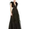Mac Duggal 49528 - Ruffled Shoulder Tiered Evening Dress