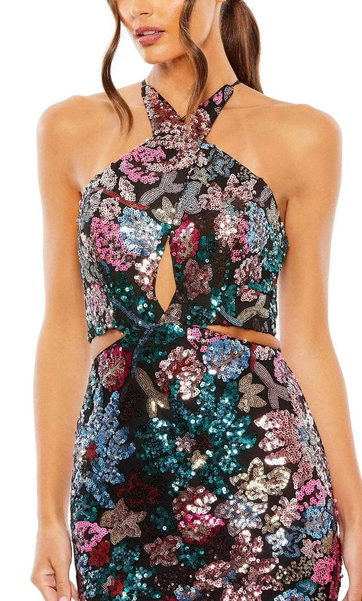 Mac Duggal 49695 - Halter Sequin Embellished Prom Gown - Image 3