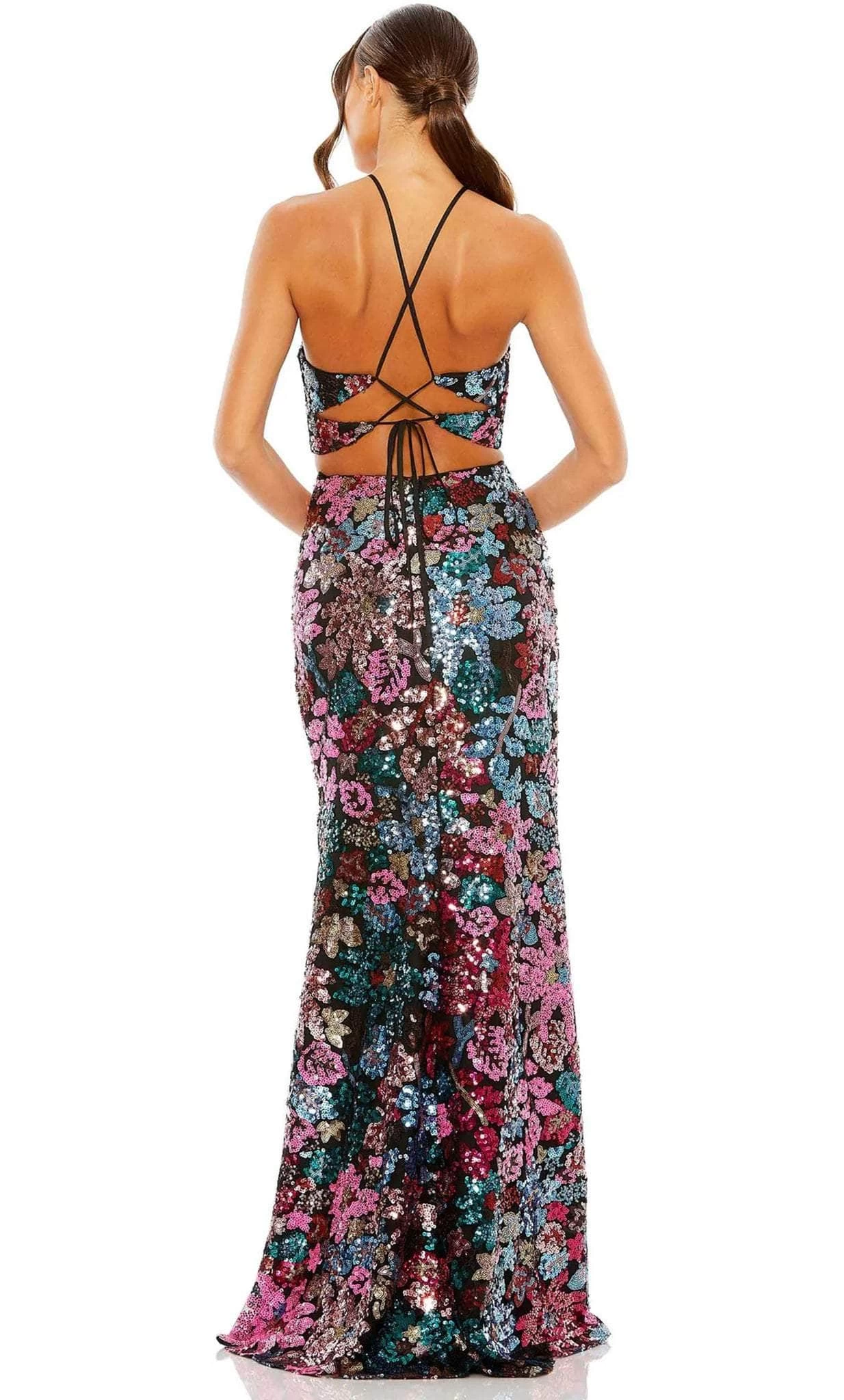 Mac Duggal 49695 - Halter Sequin Embellished Prom Gown - Image 2