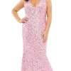 Mac Duggal 5314 - Sequined Halter Prom Dress