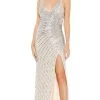 Mac Duggal - 5372 Sequined Plunging V Neck Fitted Dress