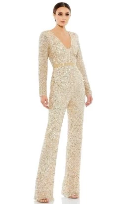 Mac Duggal 5411 - Sequined Allover Long Sleeve Jumpsuit