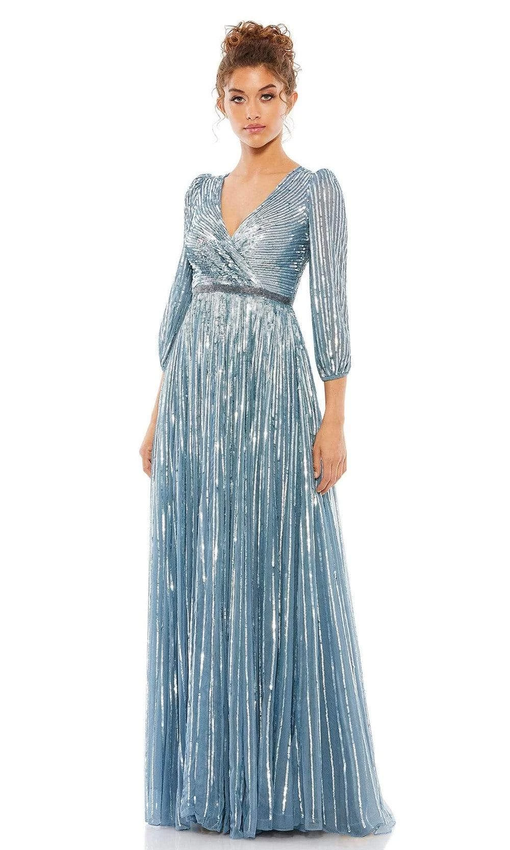 Mac Duggal - 5509 Bishop Sleeve Sequin A-Line Gown - Image 5