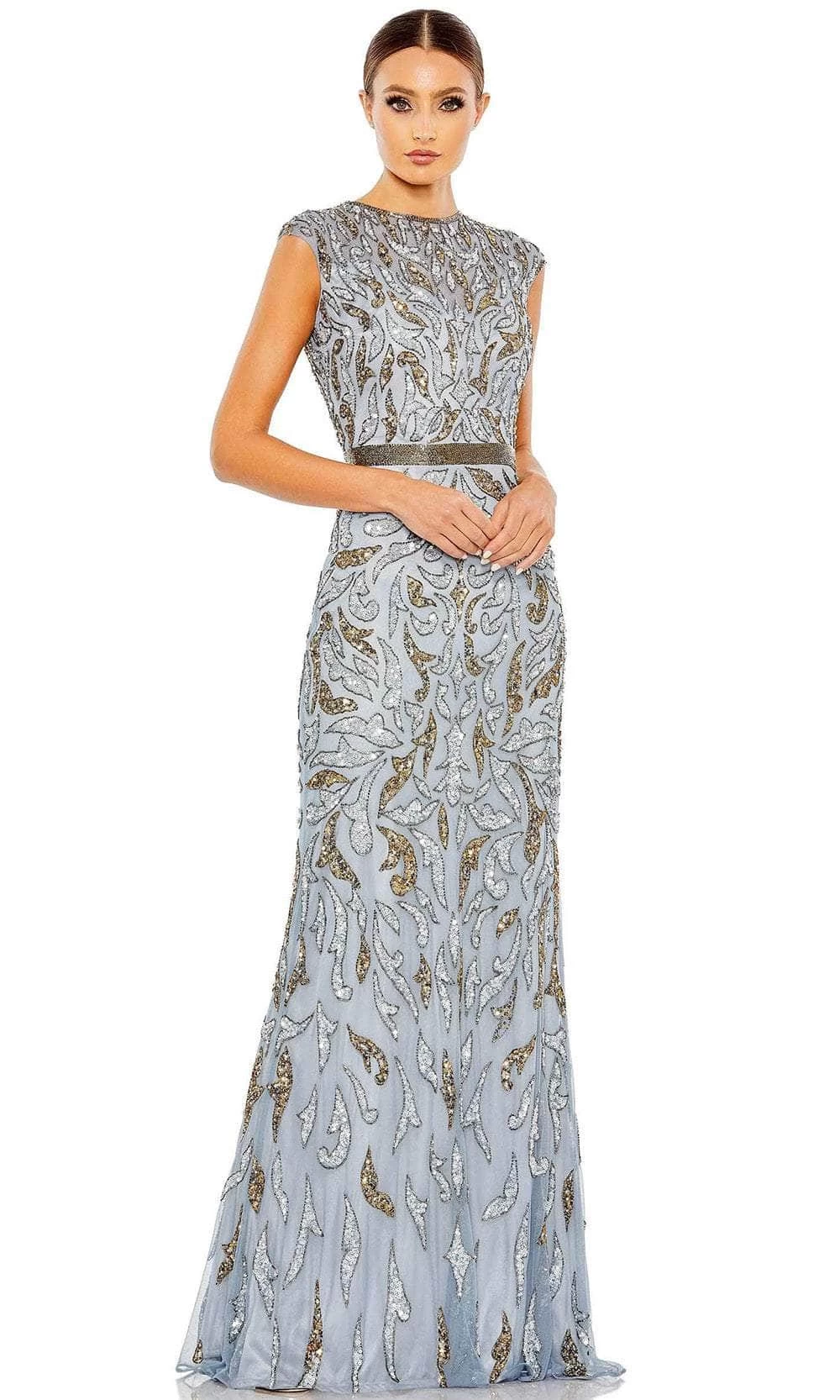 Mac Duggal 5532 - Bedazzled Cap Sleeve Evening Gown - Image 4