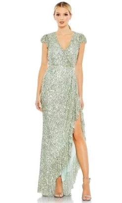Mac Duggal 5631 - V-neck Sequin Evening Dress