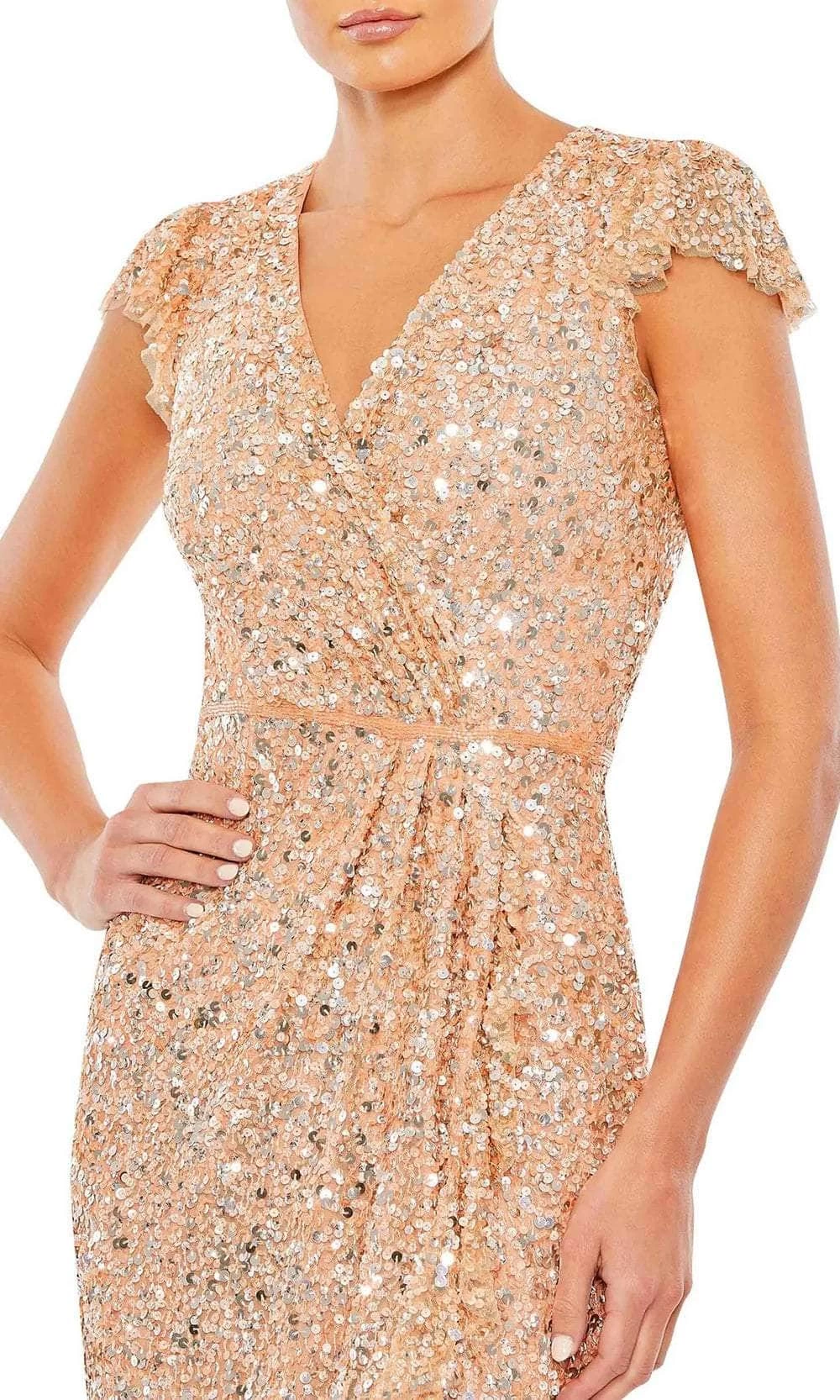 Mac Duggal 5631 - V-neck Sequin Evening Dress - Image 7