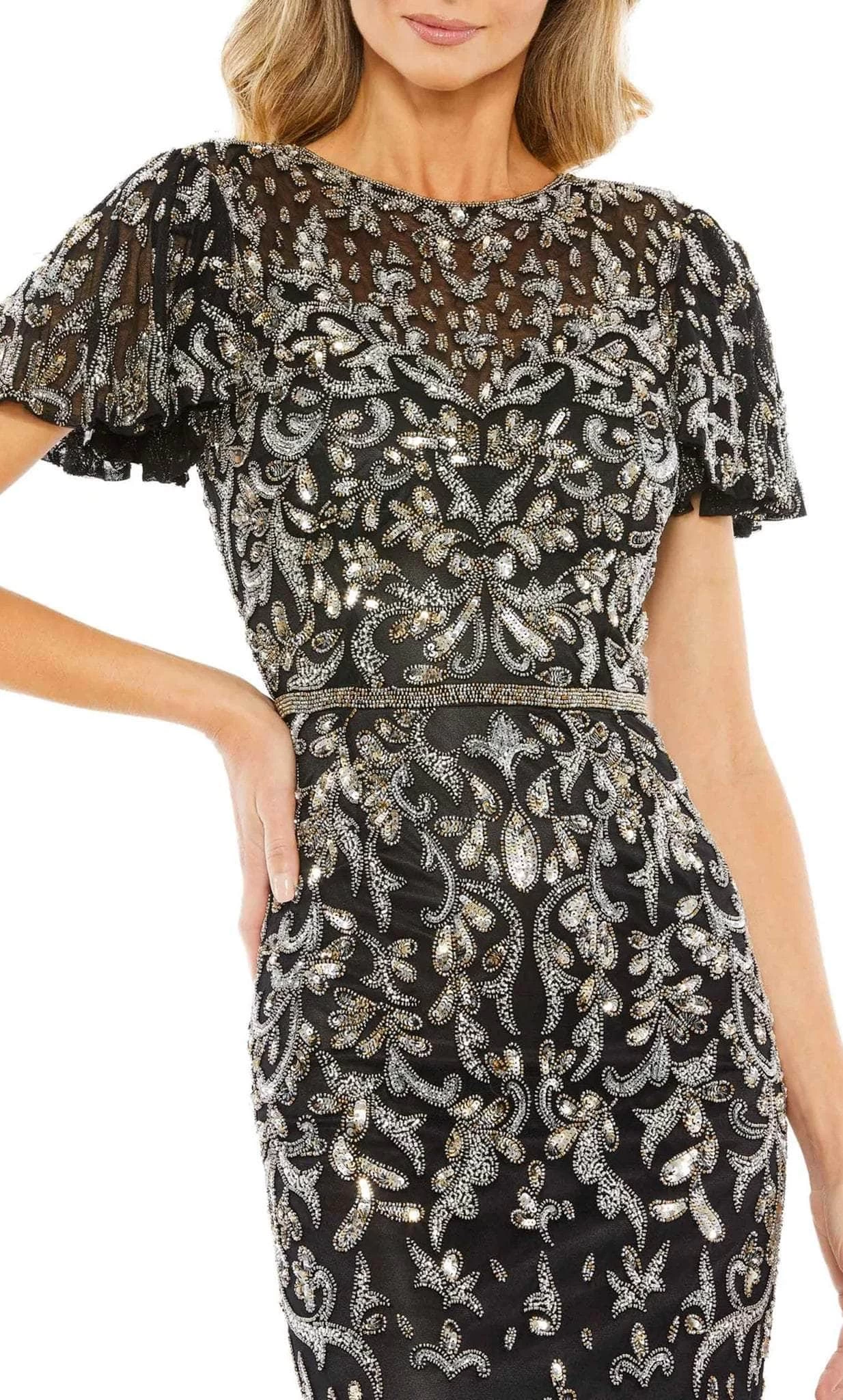 Mac Duggal 5727 - Beaded Jewel Neck Prom Dress - Image 3