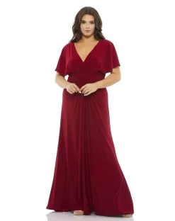 Mac Duggal 67916 - V Neck Minimalist Jersey Gown