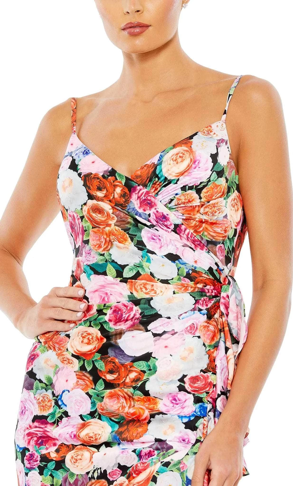 Mac Duggal 68075 - Floral Sleeveless Prom Dress - Image 3