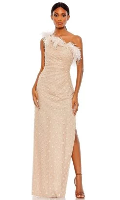 Mac Duggal 68139 - Asymmetrically Feathered Embellished Dress