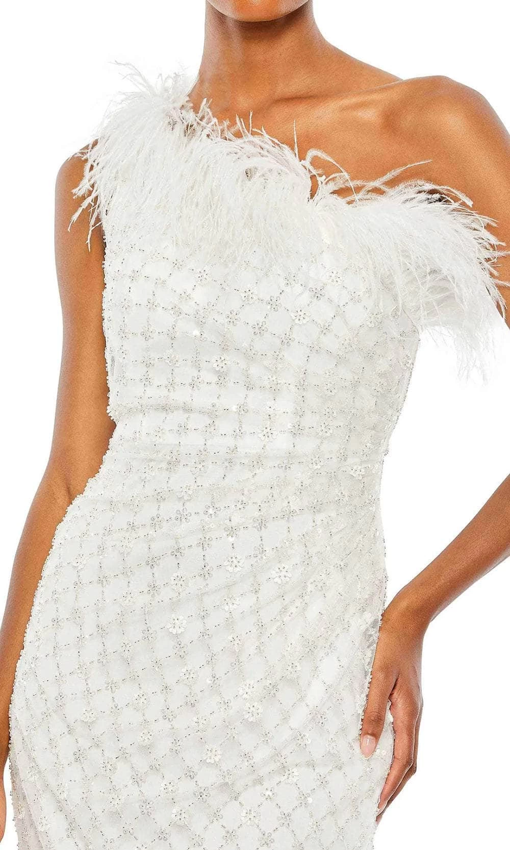 Mac Duggal 68139 - Asymmetrically Feathered Embellished Dress - Image 8