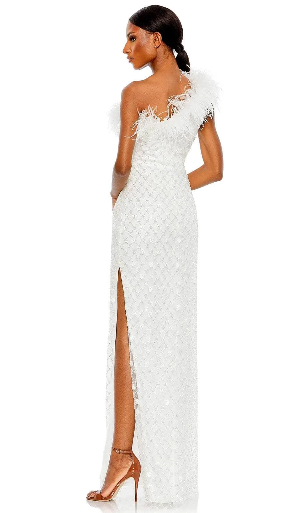 Mac Duggal 68139 - Asymmetrically Feathered Embellished Dress - Image 7