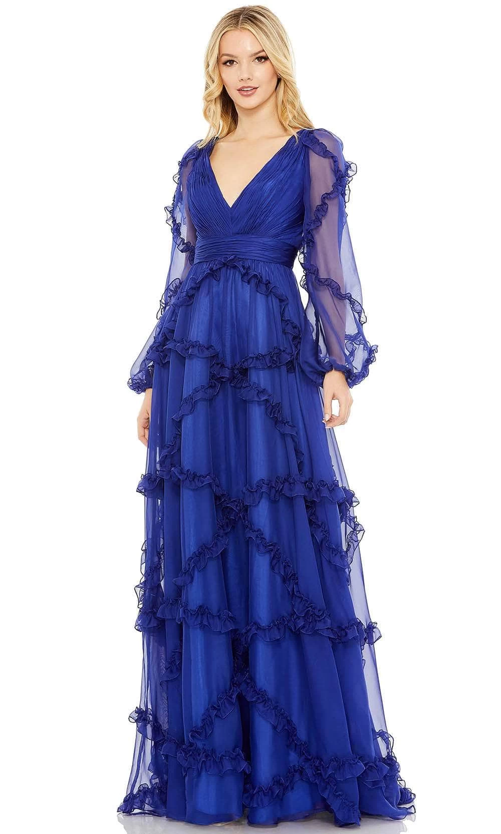 Mac Duggal 68223 - Bishop Sleeve Ruffled Prom Dress - Image 4