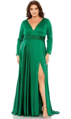 Mac Duggal 68436 - V-Neck Long Sleeve Evening Dress