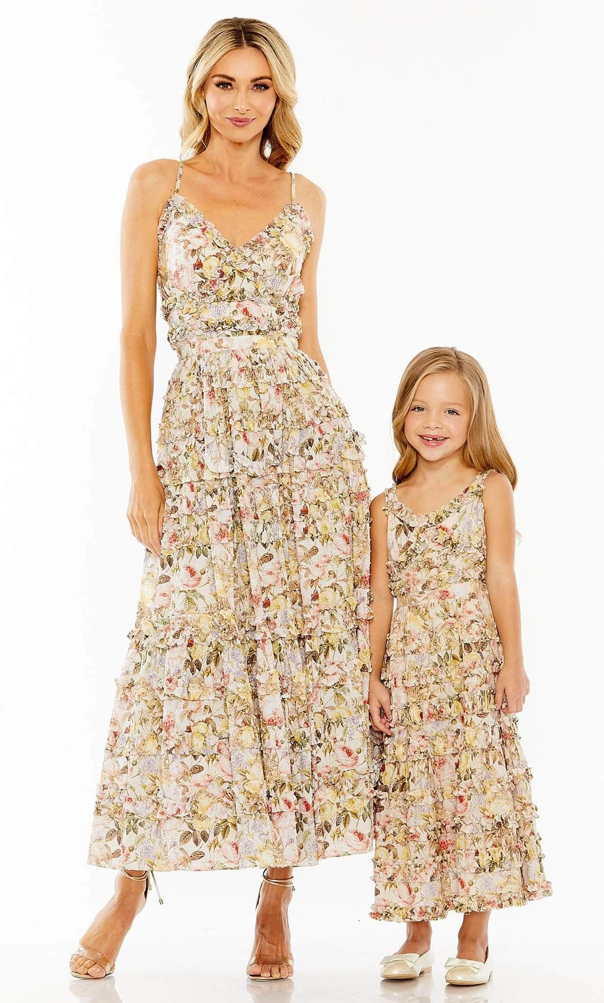 Mac Duggal 8026 - Floral Ruffled Detail Long Dress - Image 4