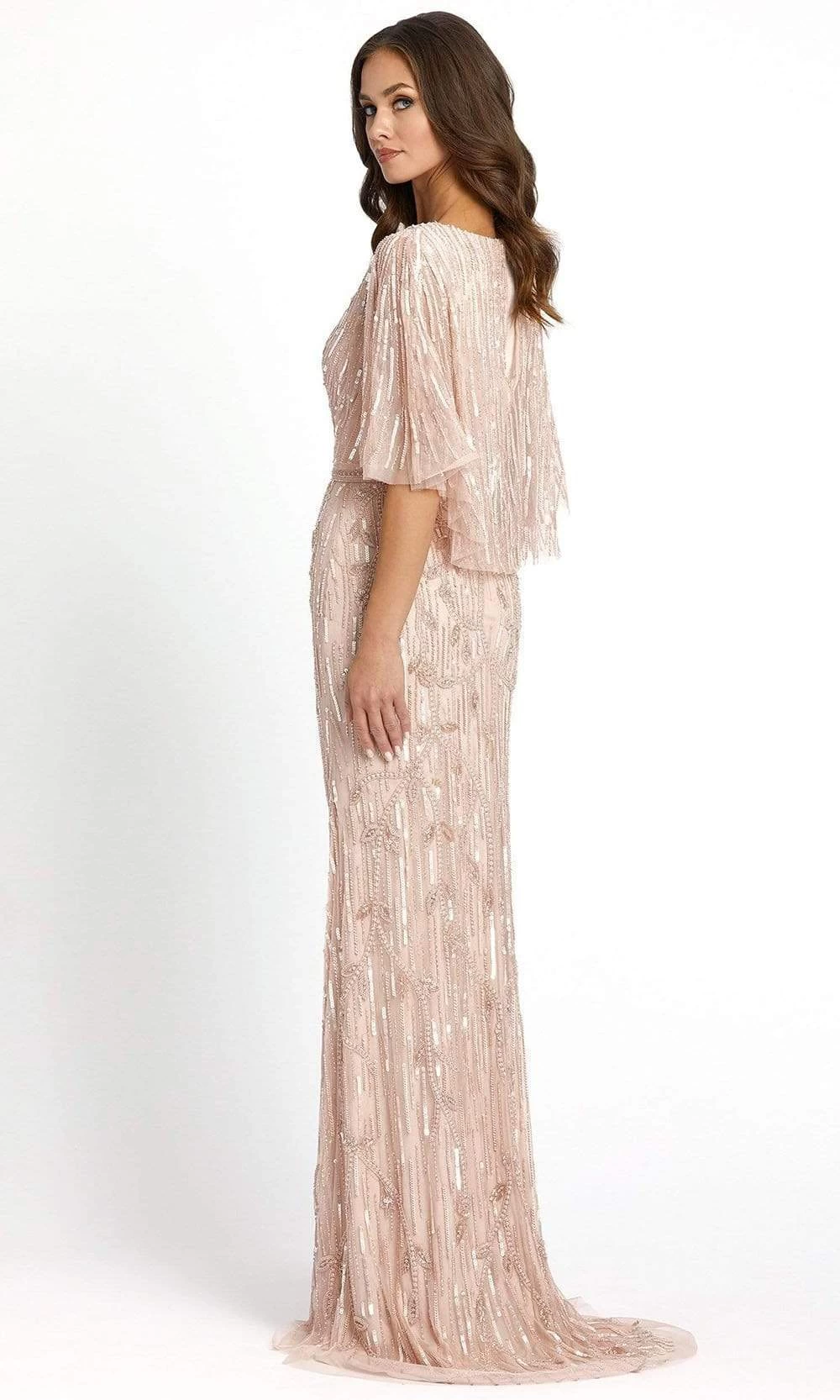 Mac Duggal - 9064 Sequined V Neck Sheath Dress - Image 2