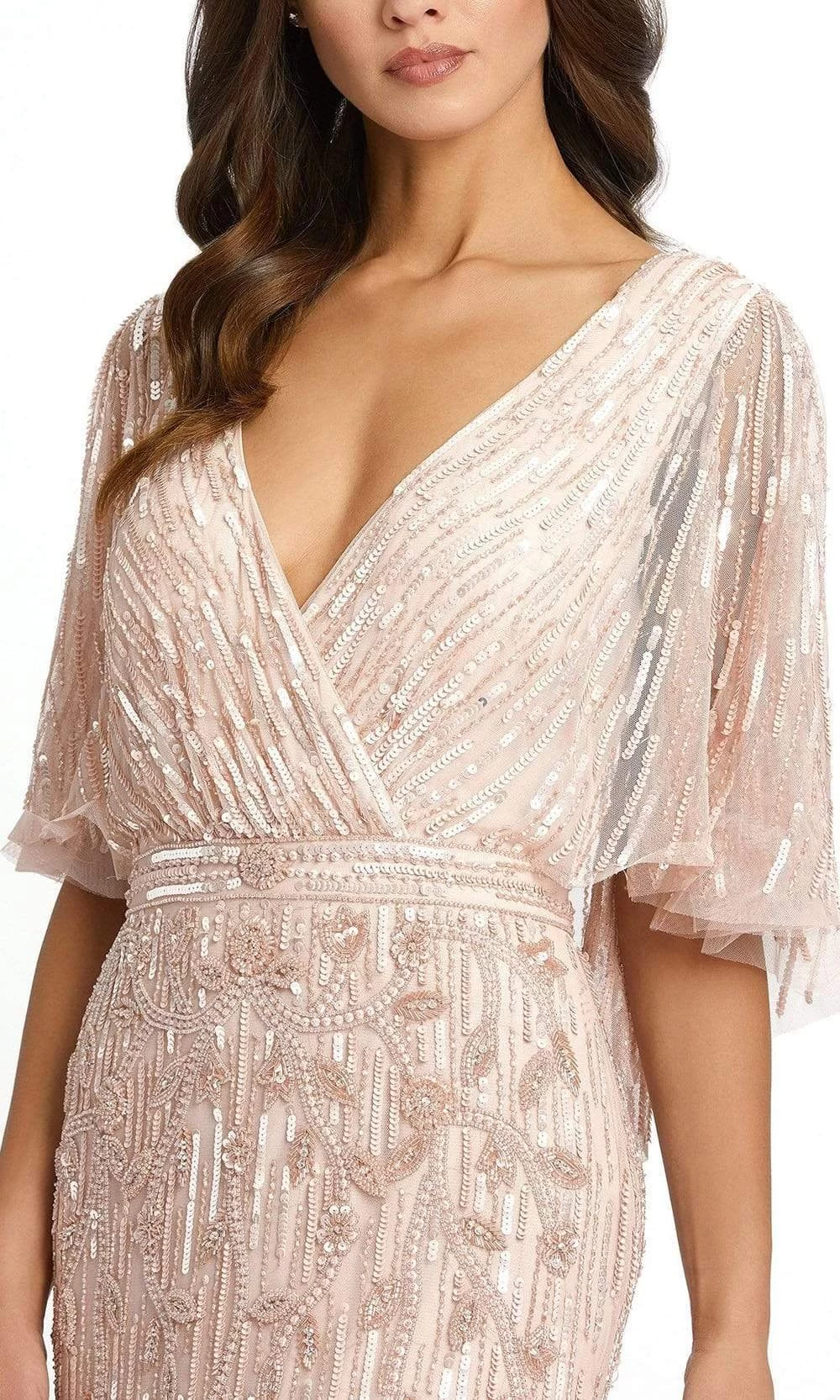 Mac Duggal - 9064 Sequined V Neck Sheath Dress - Image 3