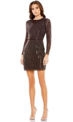 Mac Duggal 93625 - Long Sleeve Sequin Cocktail Dress