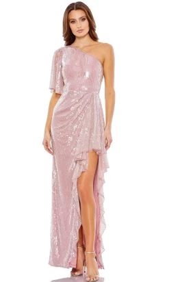 Mac Duggal 93662 - Asymmetrical Sequin Evening Dress