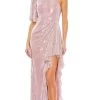 Mac Duggal 93662 - Asymmetrical Sequined Evening Dress