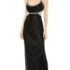 Mac Duggal 93664 - Beaded Lattice Scooped Evening Gown