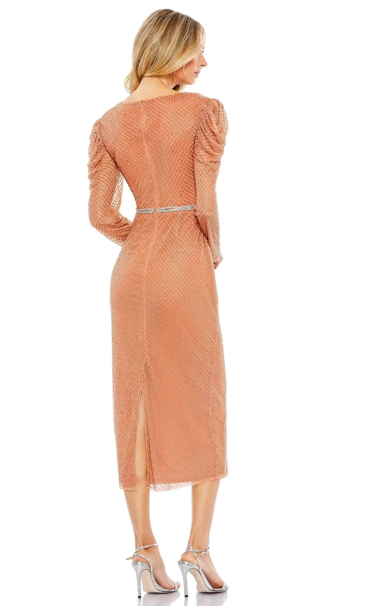 Mac Duggal 93674 - Long Sleeve V-Neck Knee-Length Dress - Image 4