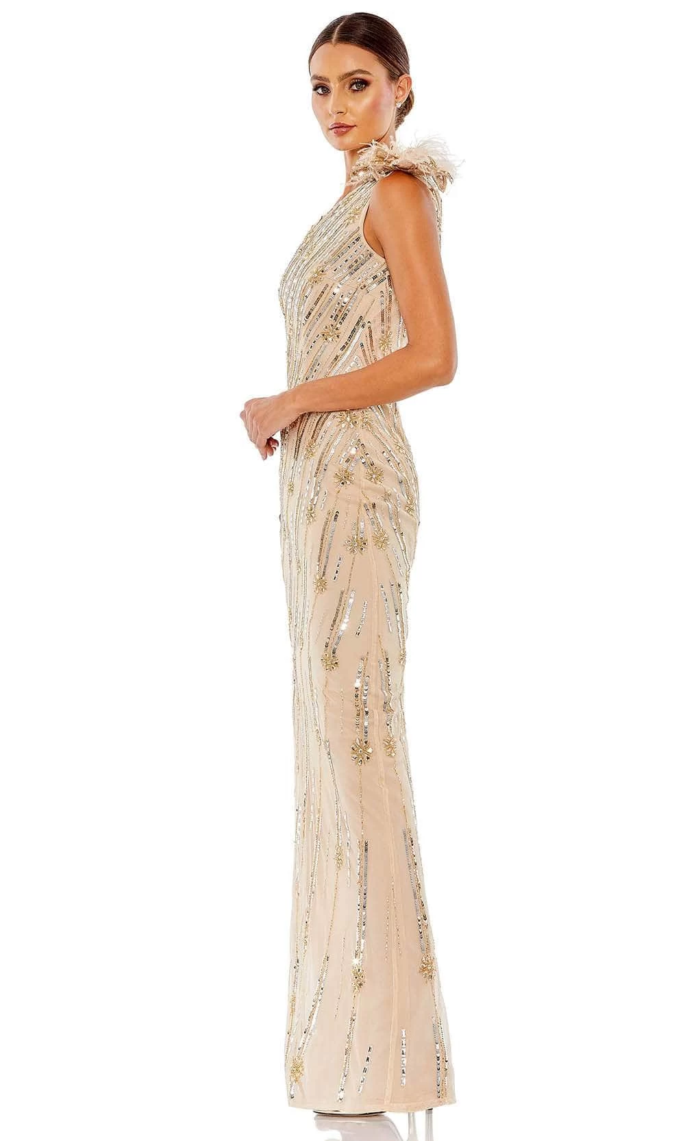 Mac Duggal 93739 - Embellished Asymmetrical Neck Evening Gown - Image 3