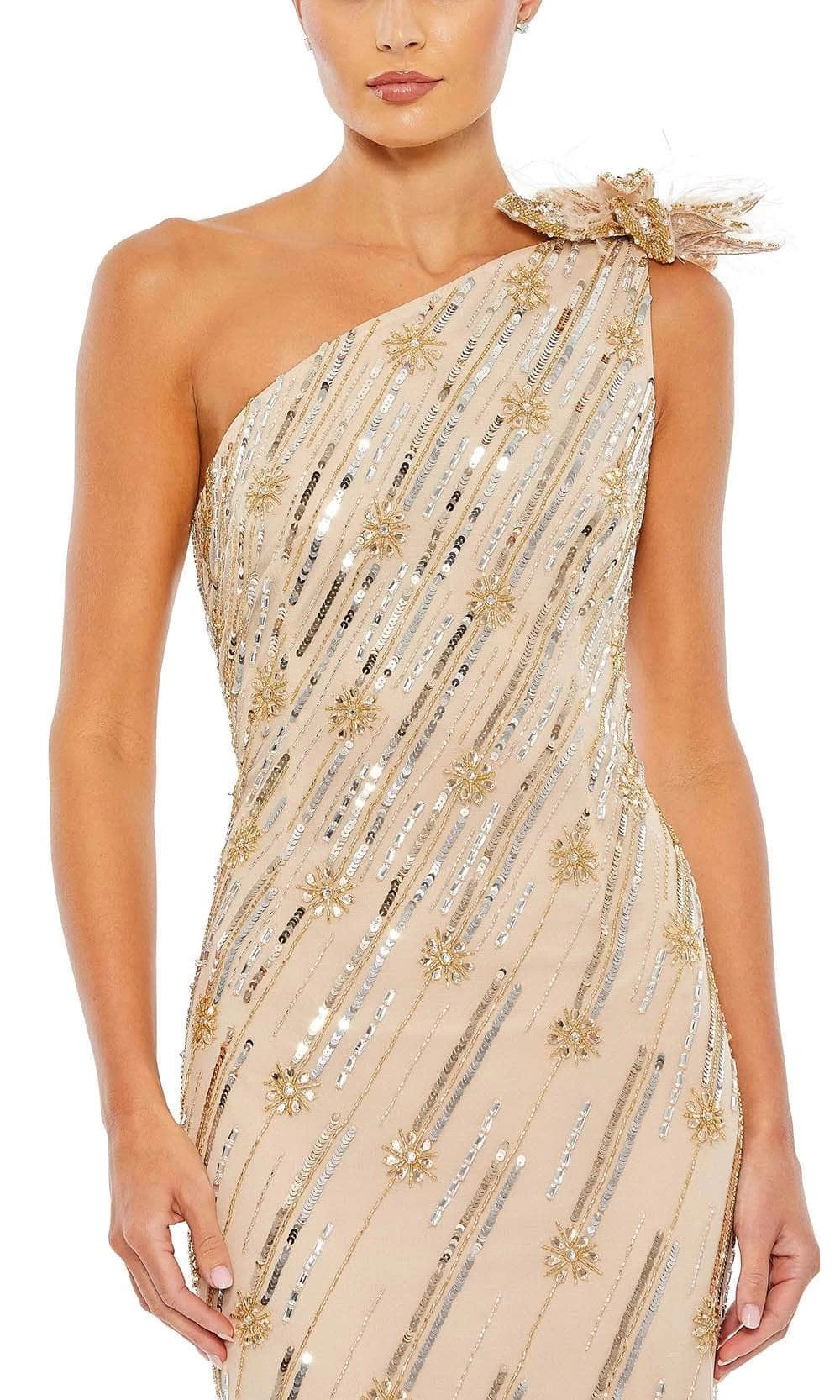 Mac Duggal 93739 - Embellished Asymmetrical Neck Evening Gown - Image 4