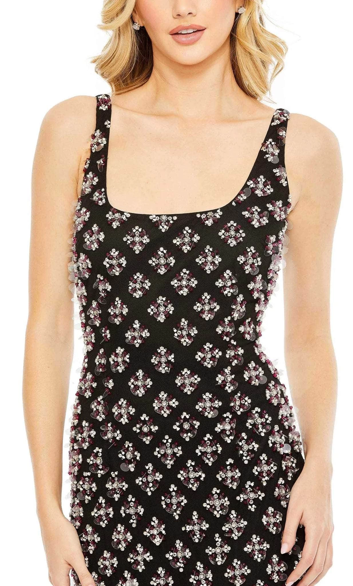 Mac Duggal 93797 - Sleeveless Square Neck Bedazzled Gown - Image 3