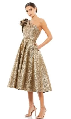 Mac Duggal Cocktail - 67906D Metallic A-Line Cocktail Dress
