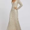 Mac Duggal Evening - 5021D Sequin Embellished Long Sleeves Gown